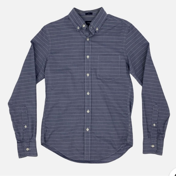 J. Crew Other - J.Crew Slim Button Down Shirt Men's Bllue Purple Washed Horizontal Stripe Large